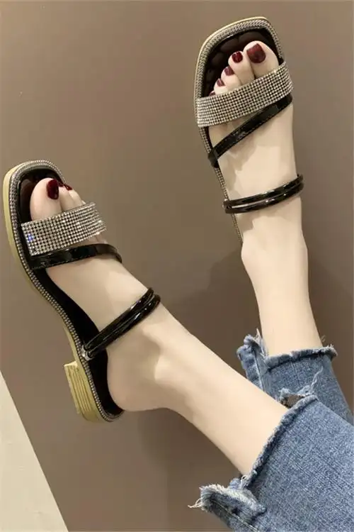 粗跟凉拖鞋女夏外穿