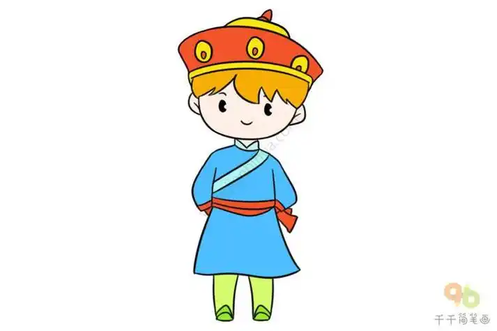 蒙古族男孩简笔画步骤图男孩简笔画