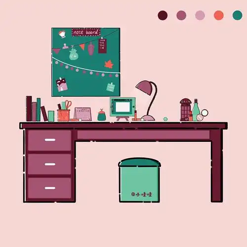 《我的书桌》|插画|艺术插画|小哇哇h - 原创作品 - 站酷 (zcool)