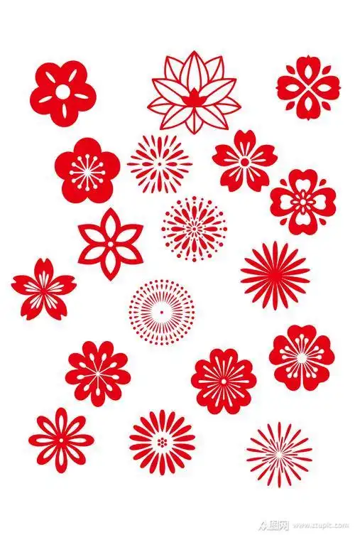 花的剪纸图案花纹 手工剪纸图片大全简单-普车都