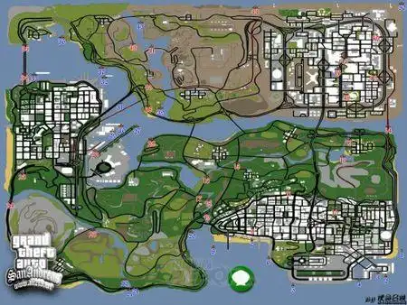 谁有侠盗猎车手圣安地列斯地图全貌图_百度知道