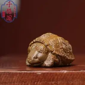 绿檀木雕鳄龟乌龟手把件富甲天下文玩手办随身把玩富甲一方工艺品