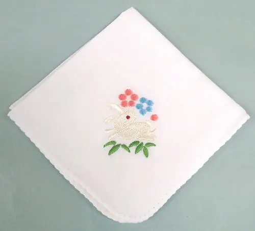 日本进口井泽屋和风手工棉小手帕樱花兔