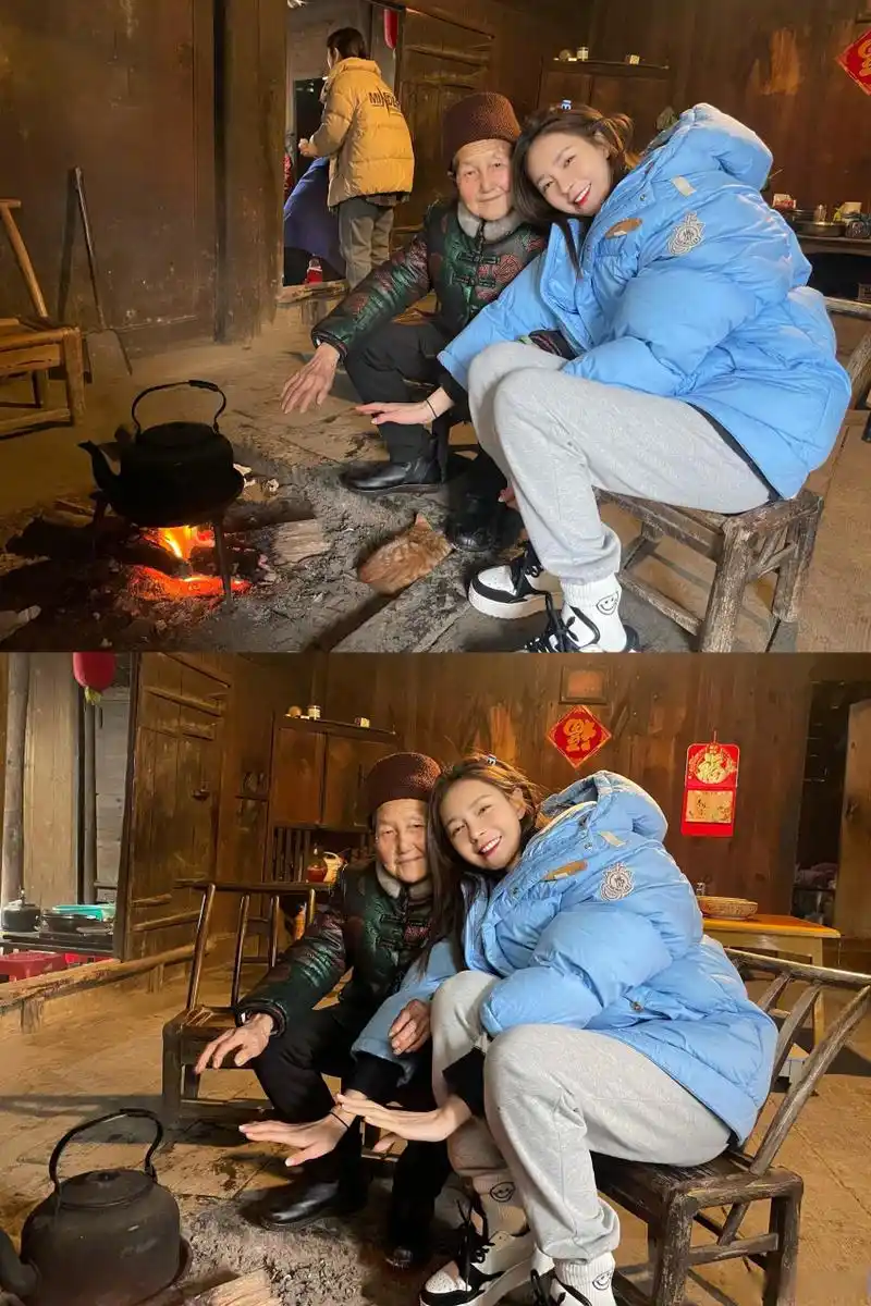 沈梦辰带杜海涛回老家过年# 一家人围着火炉取暖,好热闹 !