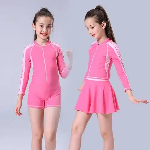 2021年新款儿童连体泳衣女童专业训练少女公主儿童泳衣