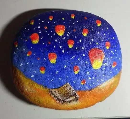 小芳画画|石头画星空