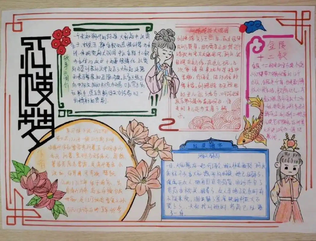 各种《红楼梦》手抄报