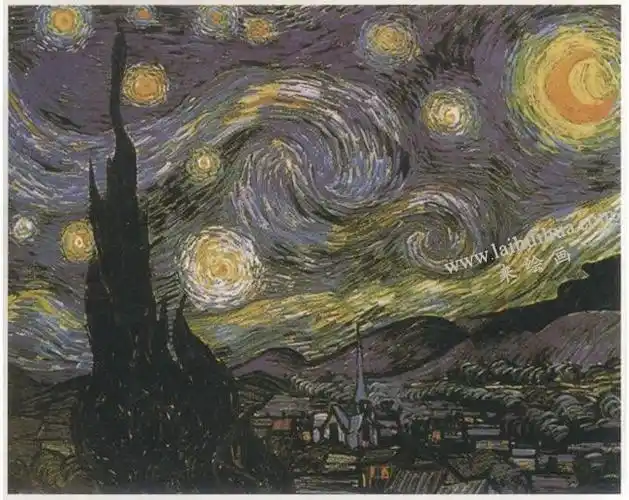 文森特61梵高《星月夜》(星空)世界名画赏析- 小南美术网