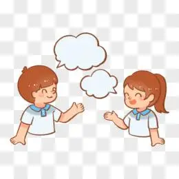 卡通两人对话框素材pngai手绘卡通双人工作交流元素pngpsd卡通学生