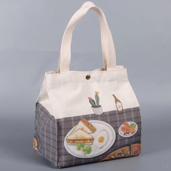 可爱带饭包帆布饭盒袋学生日式手提大容量上班便当袋带饭保温袋卡通