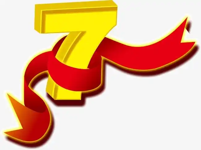 7周年庆红色渐变简约大气字体设计