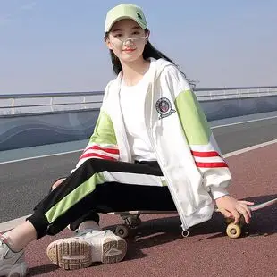 中学生休闲运动套装女高初中生少女春装2021年新款韩版时尚洋气潮