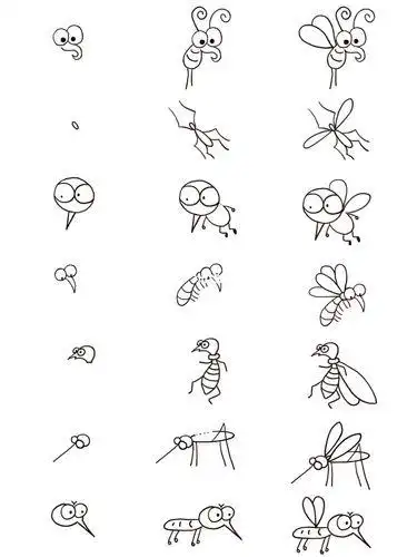 扣扣红包简笔画蚊子
