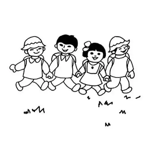 郊游简笔画儿童画
