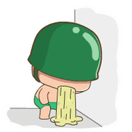 炮炮兵吃多了,上吐下微信表情搞笑图片动态图片