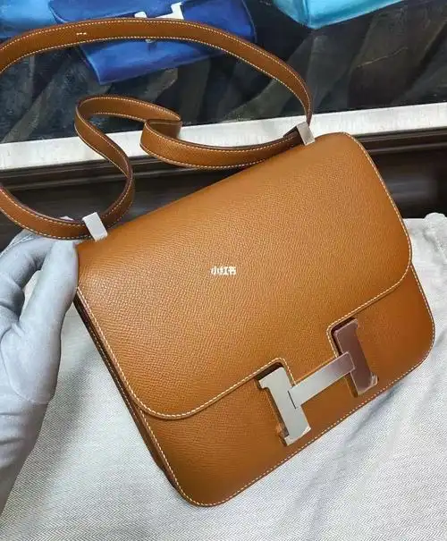 爱马仕hermes康康24金棕银扣