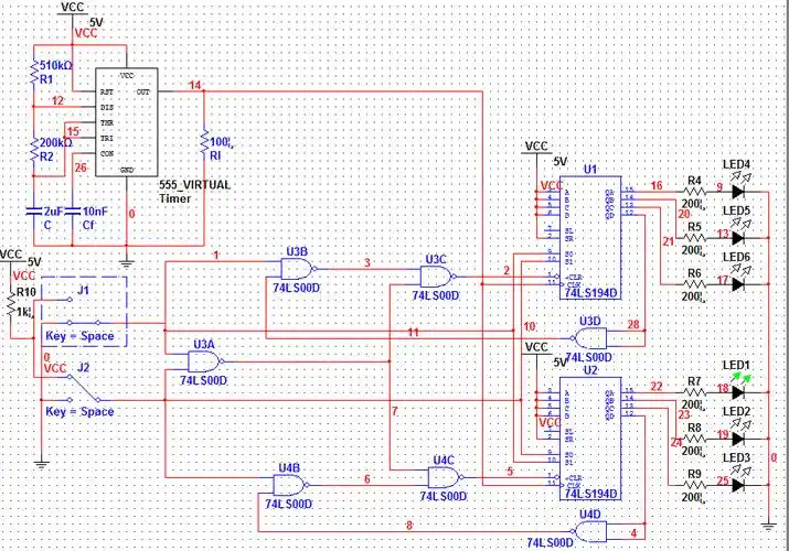 汽车尾灯控制电路