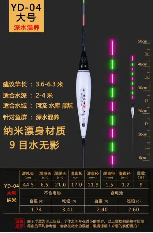 澳西尼夜光漂超亮电子漂高灵敏夜钓浮漂纳米鲫鱼鲤鱼漂渔具