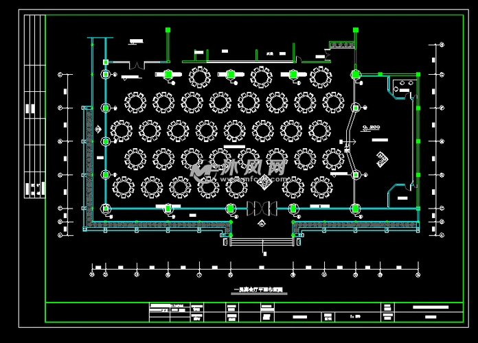 (29张)    包括:1层(平面布置图,地面布置图,天花布置图,中空宴会厅