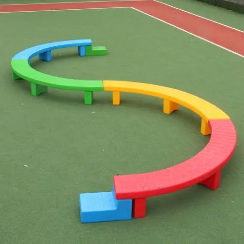 幼儿园户外体育器械s型独木桥*儿童塑料圆形独木桥感统训练器材