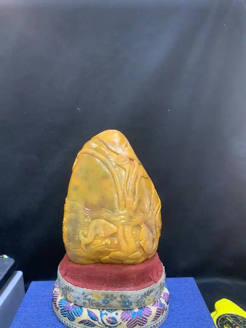 田黄天然原石原皮小摆件 - 抖音