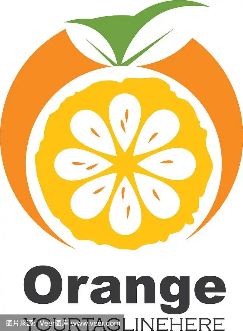 橙色水果图标标志