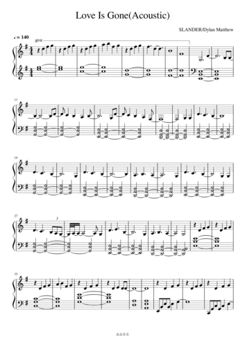 爆红单曲《love is gone》完整扒谱钢琴谱-stackzhao-虫虫钢琴