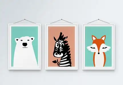 抽象动物装饰画图片