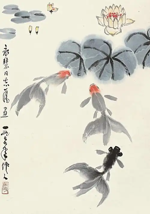 儿童国画金鱼的画法