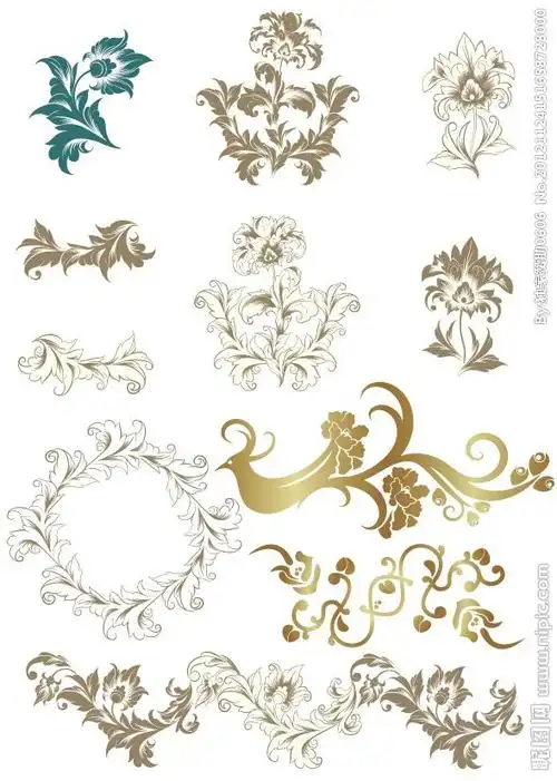 矢量花纹花边图案