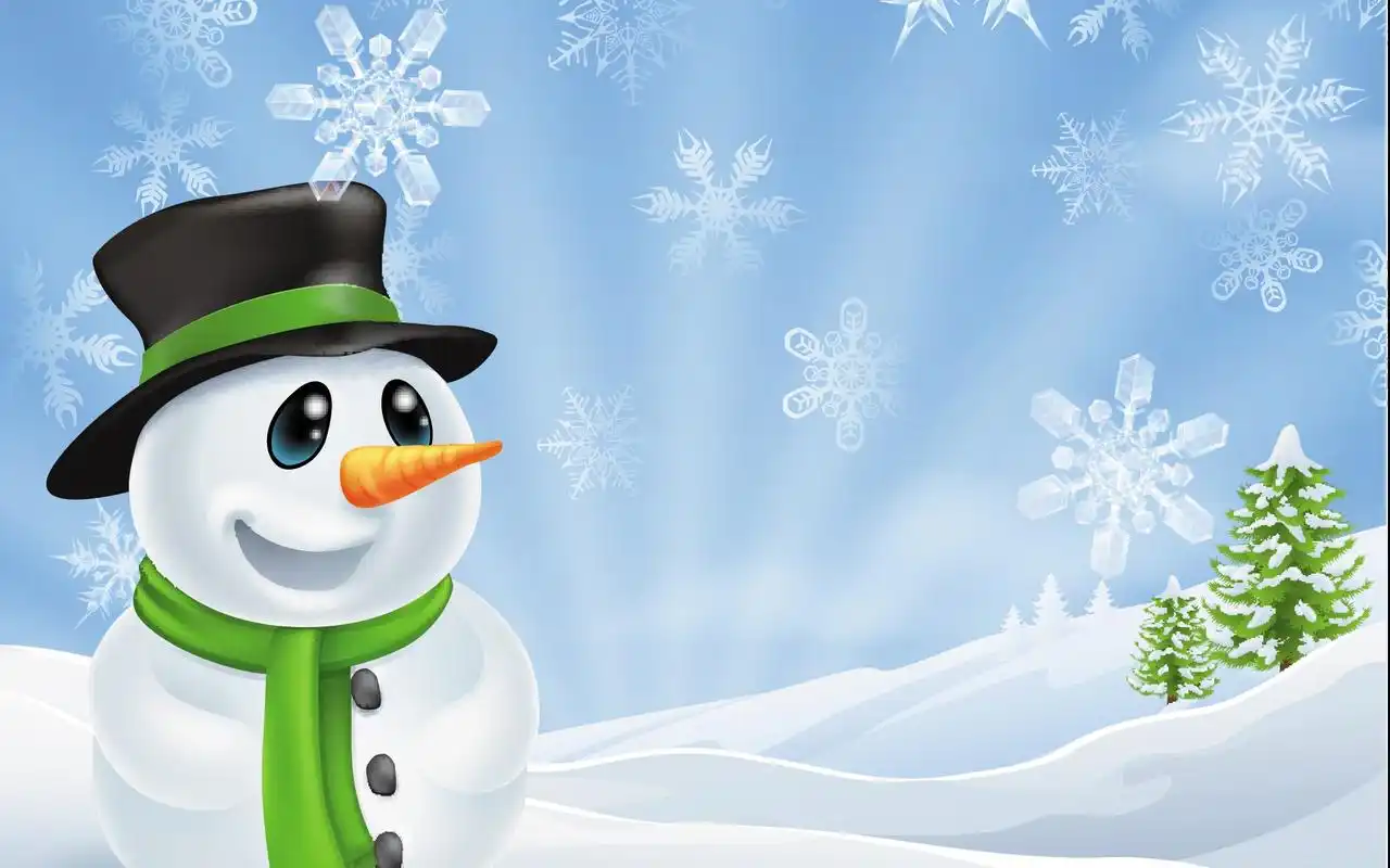 可爱的卡通雪人唯美图片桌面壁纸