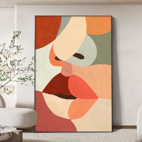 北欧艺术客厅玄关装饰画创意抽象人物色彩墙壁画沙发落地竖版挂画