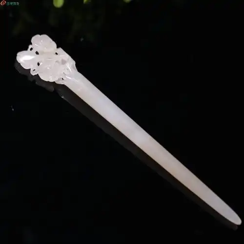 和田白玉梅花发簪簪子