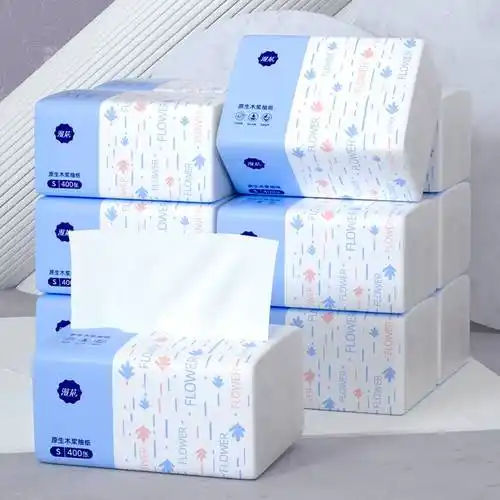 漫花400张纸巾抽纸加量装餐巾纸家用实惠装卫生纸抽