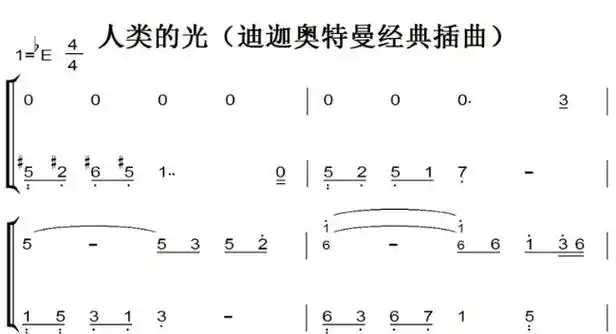 人类的光(迪迦奥特曼经典插曲)超好听版 钢琴双手简谱 钢琴谱 钢琴
