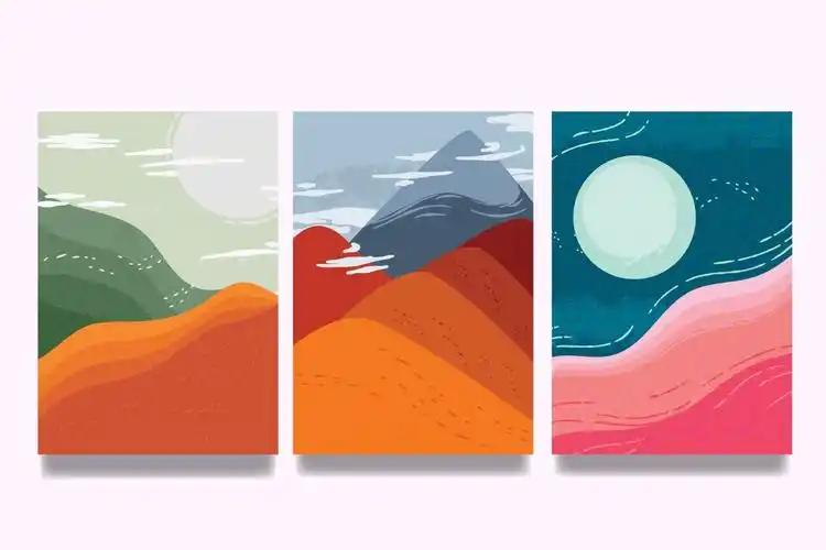 日式风水墨卡片装饰画素材下载封面大图