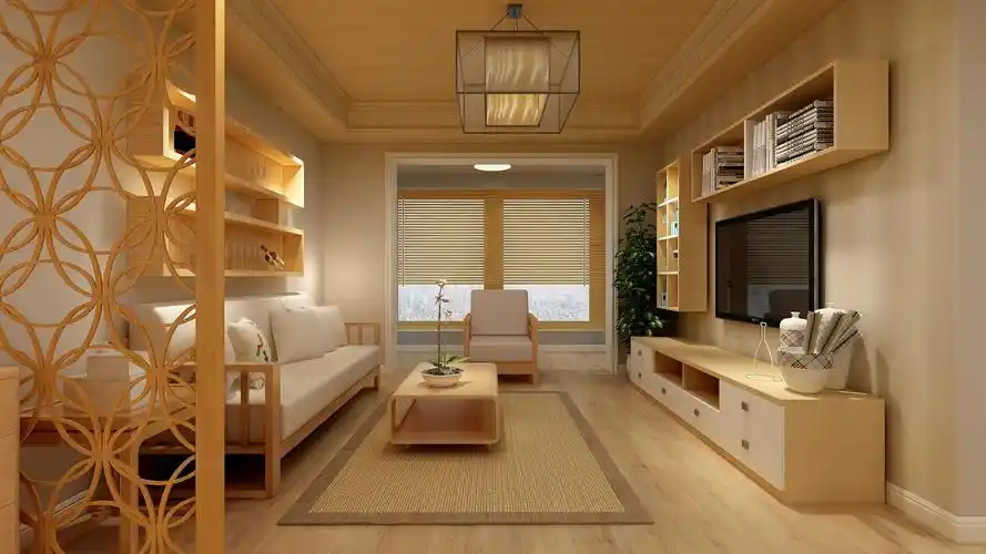 90平日式风格客厅装修效果图