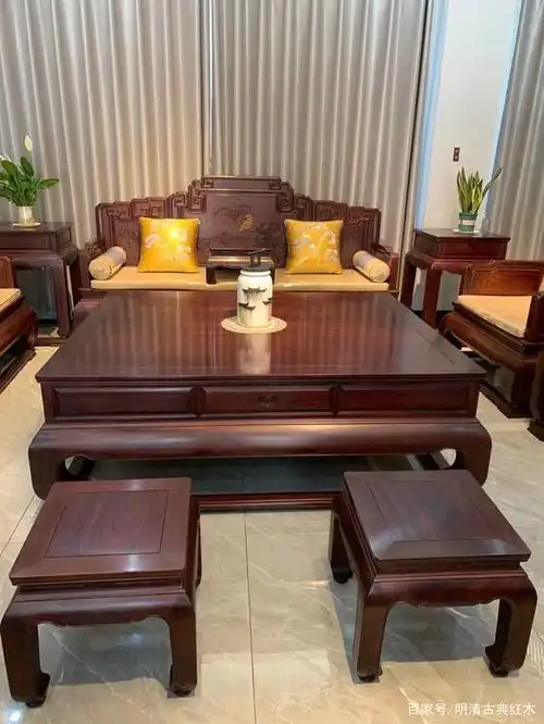 红酸枝国宾沙发.造型优美庄重典雅的红木家具