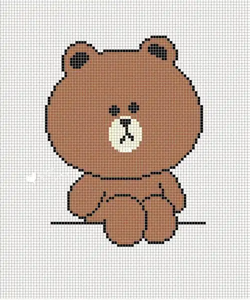 网格画  #像素画  #可爱  #布朗熊