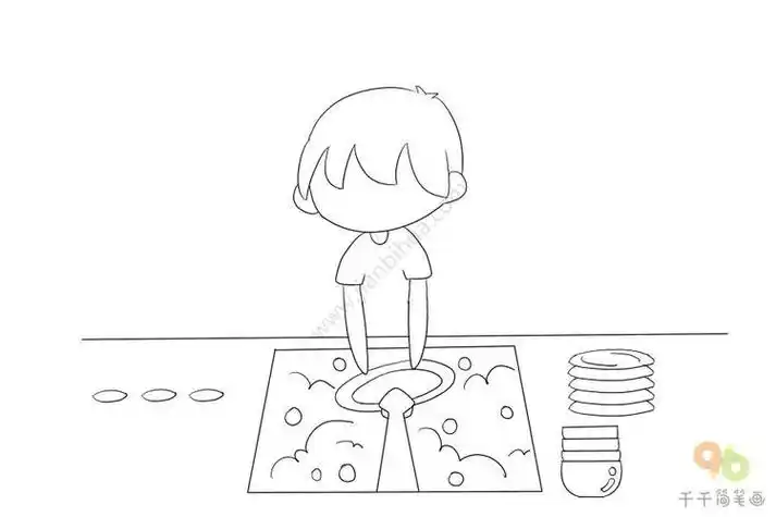 帮妈妈做家务洗碗看图写话图片