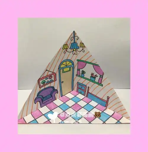 儿童画漂亮的房间