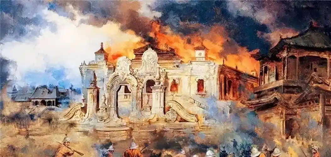 法国银行家拍摄的晚清彩照:未被烧毁的圆明园,妆容辣眼的格格们