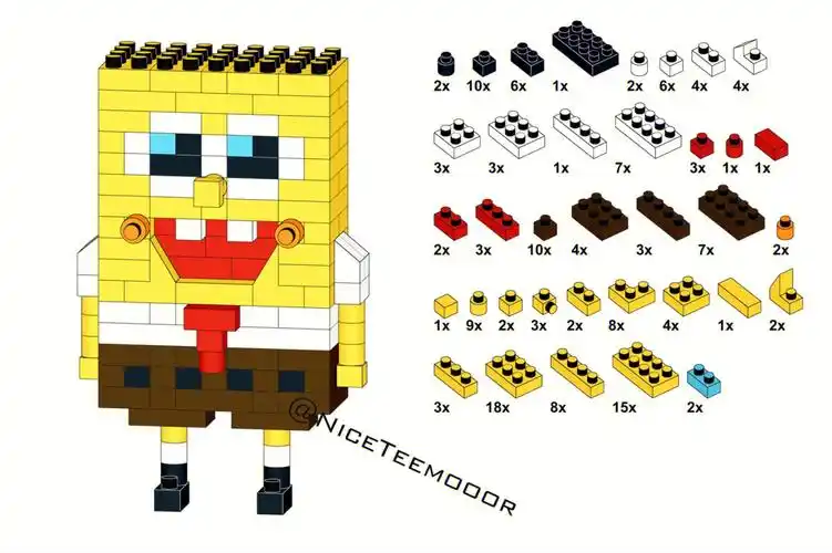 微钻颗粒积木海绵宝宝