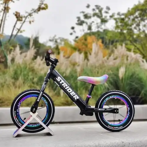 striderpro儿童平衡车滑步车竞速竞赛款铝合金26岁改装充气胎银炫彩