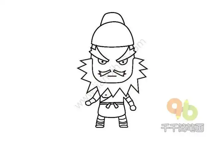 水浒传人物简笔画步骤孙权简笔画可爱卡通张飞怎么画张飞简笔画简单易