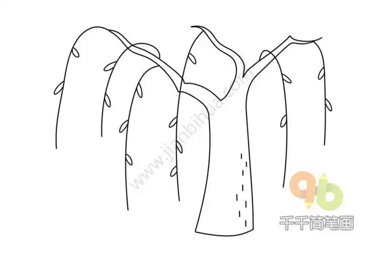 柳树简笔画治理沙尘暴