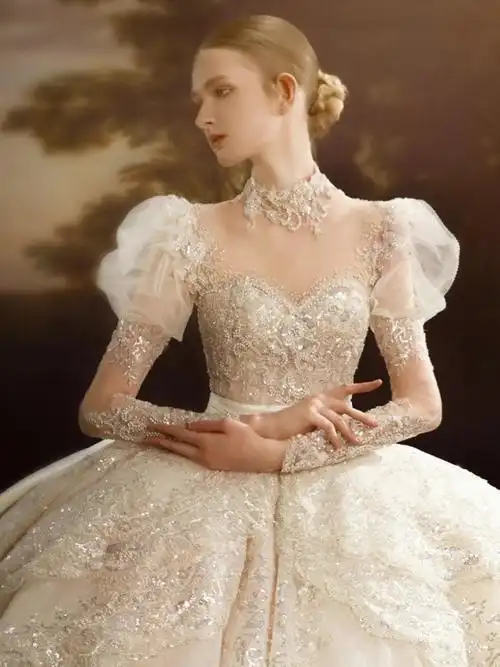 复古宫廷风的婚纱绝美