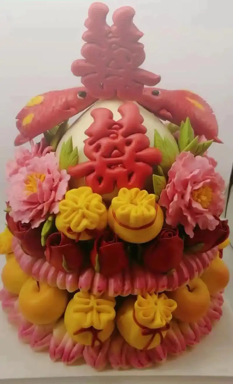 纯手工制作花馍蛋糕 - 抖音