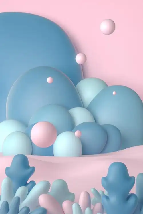 一酷c4d电商背景模型手绘风景模型011