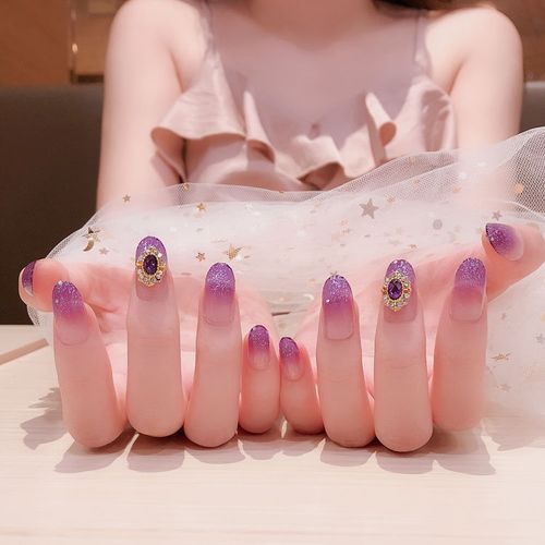 穿戴式指甲贴片成品粉系长款短款假指甲成品美甲贴片甲盖自由拆卸